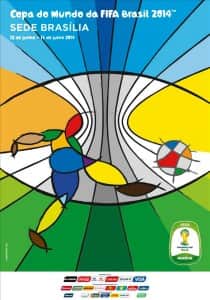 Cartaz da Copa 2014 no Brasil : Cidades-Sede, Brasí­lia, Distrito Federal (DF)