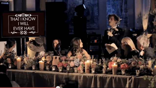 Trecho do Ví­deo: discurso de casamento de Tom Fletcher